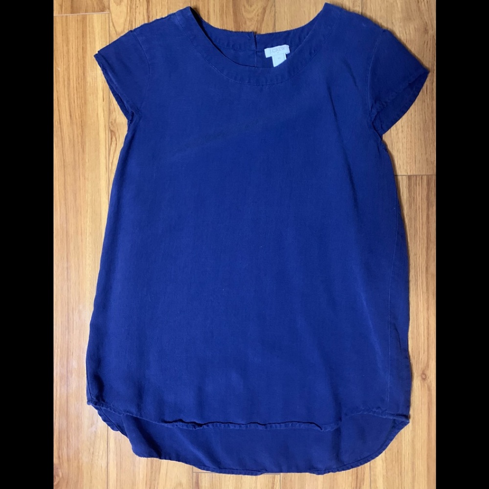 Navy Blue Linen J Crew Top